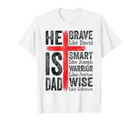 Christian Dad Gift Brave Smart Wise Warrior Cross T-Shirt