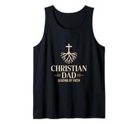 Christian Dad Leading by Faith Tank Top