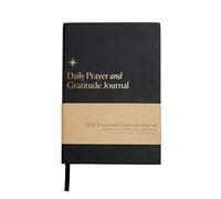 Christian Daily Prayer & Gratitude Journal - 6-Month Black Leather Planner for Bible Study, Affirmations & Prayer Requests - Religious Gift