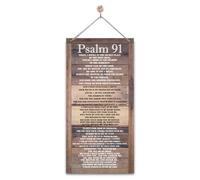 Christian Decor, Bible Verse Psalms 91 Hanging Sign, Decorative Wall Plaque, Rustic Door Sign, Door Hanger, Inspirational Hanging Wood Sign, Religion Artwork, Wall Decor Art, Home Office Decor