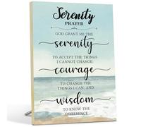 Christian Desk Sign, Bible Verses Wall Decor Serenity Prayer, Religious Gifts For Women Friends, Scripture Gifts For Baptism Birthday, Wooden Plaque Decor for Home Office -33