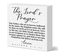 Christian Desk Sign Decor, The Lord's Prayer, Religious Decor for Home Prayer Room Desk Kitchen Counter Cabinet Dining Room Table Scripture Bible Verse Sign Decorations Christian Gift for Women Men