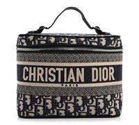 Christian Dior Diortravel Vanity Case Oblique Canvas Bag - Blue & Beige