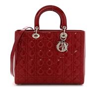 Christian Dior Lady Dior Cannage Lambskin Leather Bag - Red