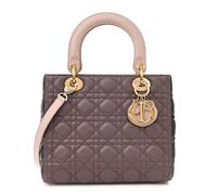 Christian Dior Lady Dior Cannage Lambskin Leather Bag - Taupe