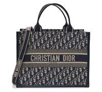 Christian Dior Medium Book Tote Oblique Calfskin Leather Bag - Navy