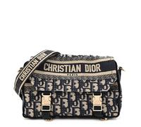 Christian Dior Oblique Medium Diorcamp Messenger Canvas Bag - Blue