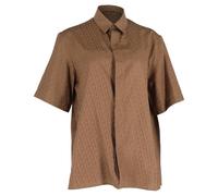 Christian Dior Preloved 2021 Oblique Jacquard Shirt In Brown Silk Brown
