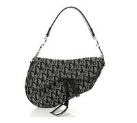 Christian Dior Saddle Oblique Canvas Bag - Black & Grey