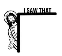 Christian Door Frame - Humorous Wood Corner Decoration, Jesus I Saw That Design, Rustic Door Sitter | Creative Religious Home Accent for Living Room, Bedroom, Office, Entryway, Faith-Based Decor