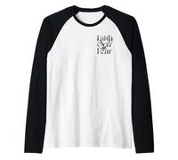 Christian Dove Wings Faith Over Fear Inspirational Artwork Raglan Baseball Tee