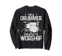 Christian Drummer Gift I'm A Drummer Created To Worship Sweatshirt