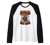Christian Drummer Me and My Drums We Will Serve The Lord Raglan Baseball Tee