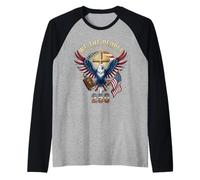 Christian Eagle America 250 Years One Nation Under God Gift Raglan Baseball Tee