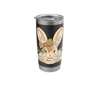 Christian Easter Bunny Leopard Pattern Bow Art Cottagecore Stainless Steel Insulated Tumbler