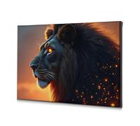 Christian Easter Decor Golden Glow: The Majestic Lion'S Tale Canvas Decorative Picture Bathroom Wall Art Bathroom Wall Decor(40x60cm)