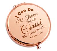 Christian Easter Gifts Compact Makeup Mirror Inspirational Gifts Spiritual Baptism Gift Bible Verse Gifts for Prayer Girls Religious Christian Gifts Folding Makeup Mirror Christmas Birthday Gift