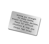 Christian Engraved Wallet Insert Card Blessing Inspirational Gifts for Men Women Wishing You Strength for Every Battle Gift Religious Card Christmas Birthday Graduation Gifts for Him and Her