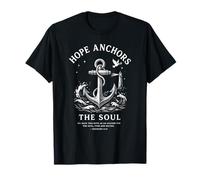 Christian Faith Anchor Hope Hebrews 6:19 Bible Verse Art T-Shirt