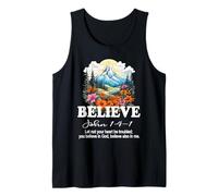Christian Faith Believe in Christ Pretty Mountain Scene Tank Top