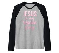 Christian Faith Bible Jesus is My Rescue Story Raglan Baseball Tee