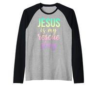 Christian Faith Bible Jesus is My Rescue Story Raglan Baseball Tee