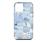 Christian Faith Blue Floral Jesus Bible Verse Collage Art Case for iPhone 12 mini