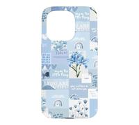 Christian Faith Blue Floral Jesus Bible Verse Collage Art Case for iPhone 15 Pro