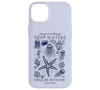 Christian Faith Deep Ocean Waters Isaiah 43 2 Scripture Case for iPhone 14 Plus