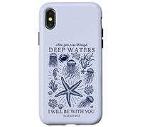 Christian Faith Deep Ocean Waters Isaiah 43 2 Scripture Case for iPhone X/XS