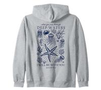 Christian Faith Deep Ocean Waters Isaiah 43 2 Scripture Zip Hoodie
