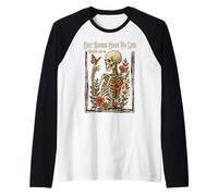 Christian Faith Dry Bones Come to Life Skeleton Floral Raglan Baseball Tee