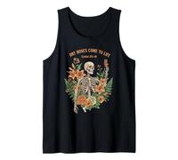 Christian Faith Dry Bones Come to Life Skeleton Floral Tank Top
