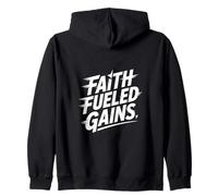 Christian Faith Fueled Gains Gym Fitness Motivation Zip Hoodie