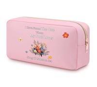 Christian Faith Gifts for Women Pink Makeup Bag for Prayers Best Friend Coworker Mom Daughter Girl Christian Makeup Bag Serenity Prayer Gift Faith Scripture Gifts Double Side Toiletry Bag