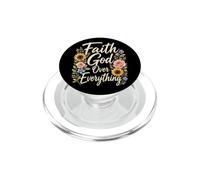 Christian Faith God Over Everything Floral Gift PopSockets PopGrip for MagSafe