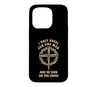 Christian Faith Jesus Cross Kneel Only One Man Design Case for iPhone 15 Pro