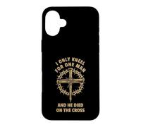 Christian Faith Jesus Cross Kneel Only One Man Design Case for iPhone 16 Plus