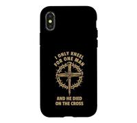 Christian Faith Jesus Cross Kneel Only One Man Design Case for iPhone X/XS