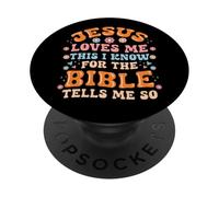 Christian Faith Jesus Loves Me I Know Happy Easter Sunday PopSockets Adhesive PopGrip