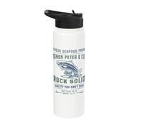 Christian Faith Jesus Simon Peter Funny Seafood Bible Verse Stainless Steel Insulated Water Bottle
