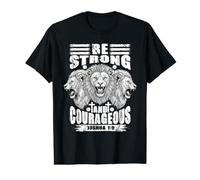 Christian Faith Lion Be Strong Courageous Bible Verse Joshua Value Graphic T-Shirt