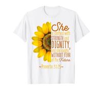 Christian Faith Love Sunflower Scripture Religious T-Shirt