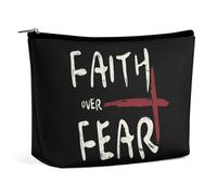 Christian Faith Over Fear Knit 1 Cosmetic Bag Travel Portable Makeup Bag Large Capacity Toiletry Bag Women Storage Bags-3