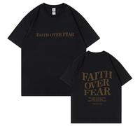 Christian Faith Over Fear Shirt, Jesus Religious Oversized Tshirts for Women, Jesus Shirt Suitable for Leisure Outing and Fitness (Black 02,M)