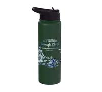 Christian Faith Philippians 4:13 All Things Through Christ Stainless Steel Insulated Water Bottle