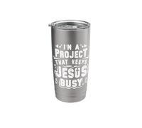 Christian Faith Project that Keep Jesus Busy Funny Religious Stainless Steel Insulated Tumbler