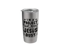 Christian Faith Project that Keep Jesus Busy Funny Religious Stainless Steel Insulated Tumbler
