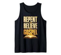 Christian Faith Repent and Believe The Gospel Open Bible Tank Top