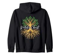 Christian Faith Rooted In Christ Bible Tree Cross Worship Zip Hoodie